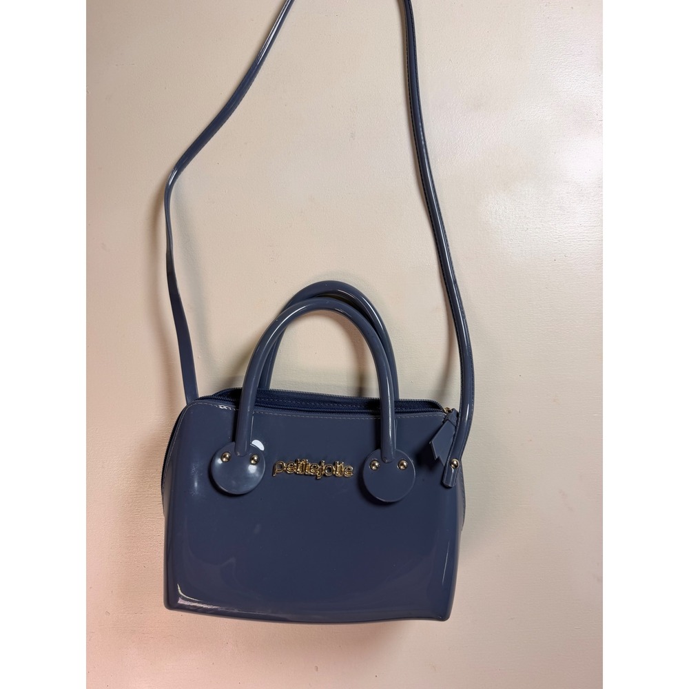 Petite Jolie Crossbody Satchel Bag Women Small Blue Excellent PVC Jelly Glossy